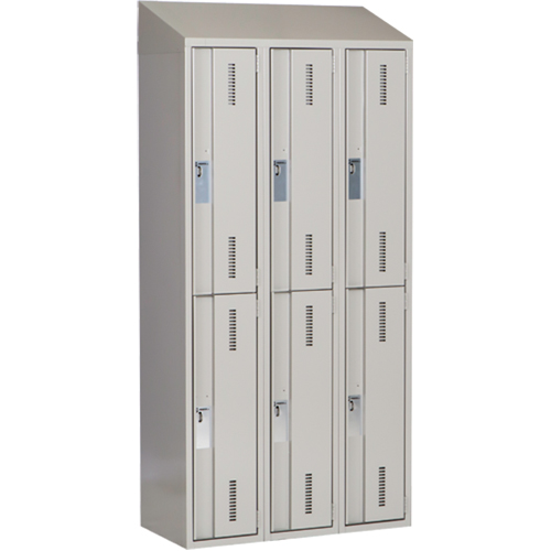 Casiers robustes Concorde, 2 niveaux, Bloc de 3, 36" x 18" x 78", Acier, Gris, Soud&eacute; (assembl&eacute;) NRZ Safety Inc.