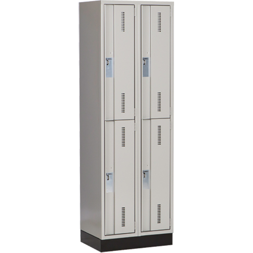 Concorde Heavy-Duty Lockers, 2 -tier, Bank of 2, 24" x 18" x 76", Steel, Grey, Welded (Assembled) NRZ Safety Inc.