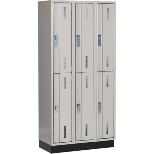 Casiers robustes Concorde, 2 niveaux, Bloc de 3, 36" x 18" x 76", Acier, Gris, Soud&eacute; (assembl&eacute;) NRZ Safety Inc.