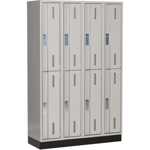 Casiers robustes Concorde, 2 niveaux, Bloc de 4, 48" x 18" x 76", Acier, Gris, Soud&eacute; (assembl&eacute;) NRZ Safety Inc.