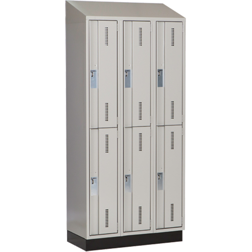 Concorde Heavy-Duty Lockers, 2 -tier, Bank of 3, 36" x 18" x 82", Steel, Grey, Welded (Assembled) NRZ Safety Inc.