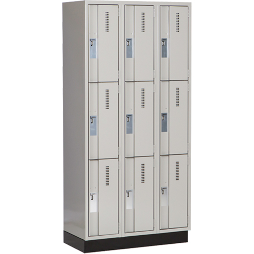 Casiers robustes Concorde, 3 niveaux, Bloc de 3, 36" x 18" x 76", Acier, Gris, Soud&eacute; (assembl&eacute;) NRZ Safety Inc.