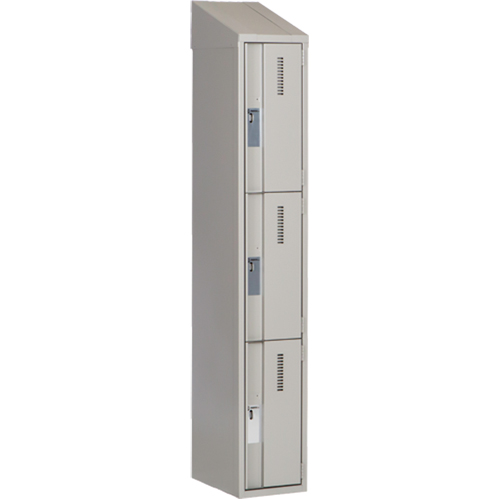 Concorde Heavy-Duty Lockers, 3 -tier, 12" x 18" x 78", Steel, Grey, Welded (Assembled) NRZ Safety Inc.