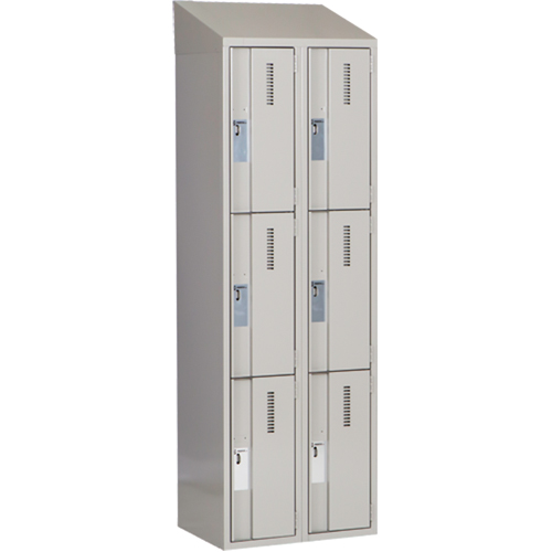 Concorde Heavy-Duty Lockers, 3 -tier, Bank of 2, 24" x 18" x 78", Steel, Grey, Welded (Assembled) NRZ Safety Inc.