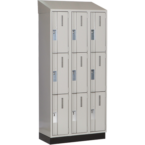 Casiers robustes Concorde, 3 niveaux, Bloc de 3, 36" x 18" x 82", Acier, Gris, Soud&eacute; (assembl&eacute;) NRZ Safety Inc.
