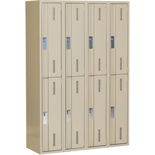 Concorde Heavy-Duty Lockers, 2 -tier, Bank of 4, 48" x 18" x 72", Steel, Beige, Welded (Assembled) NRZ Safety Inc.