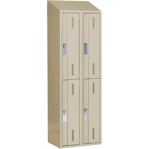 Casiers robustes Concorde, 2 niveaux, Bloc de 2, 24" x 18" x 78", Acier, Beige, Soud&eacute; (assembl&eacute;) NRZ Safety Inc.