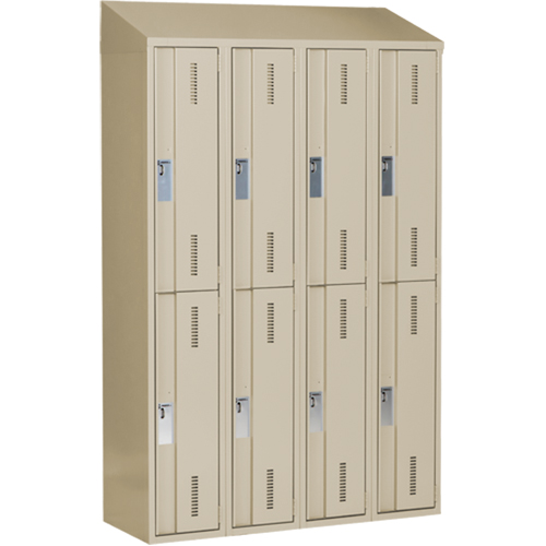 Concorde Heavy-Duty Lockers, 2 -tier, Bank of 4, 48" x 18" x 78", Steel, Beige, Welded (Assembled) NRZ Safety Inc.