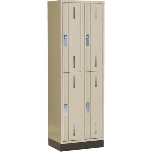 Concorde Heavy-Duty Lockers, 2 -tier, Bank of 2, 24" x 18" x 76", Steel, Beige, Welded (Assembled) NRZ Safety Inc.