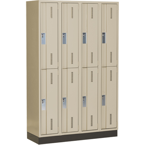 Casiers robustes Concorde, 2 niveaux, Bloc de 4, 48" x 18" x 76", Acier, Beige, Soud&eacute; (assembl&eacute;) NRZ Safety Inc.