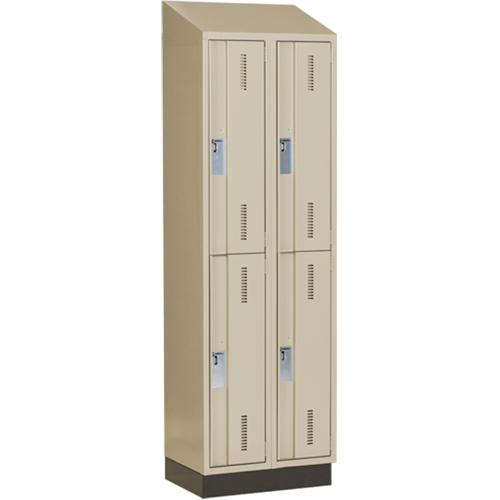 Concorde Heavy-Duty Lockers, 2 -tier, Bank of 2, 24" x 18" x 82", Steel, Beige, Welded (Assembled) NRZ Safety Inc.