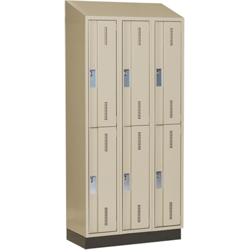 Concorde Heavy-Duty Lockers, 2 -tier, Bank of 3, 36" x 18" x 82", Steel, Beige, Welded (Assembled) NRZ Safety Inc.