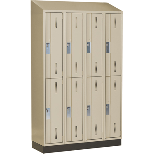Concorde Heavy-Duty Lockers, 2 -tier, Bank of 4, 48" x 18" x 82", Steel, Beige, Welded (Assembled) NRZ Safety Inc.