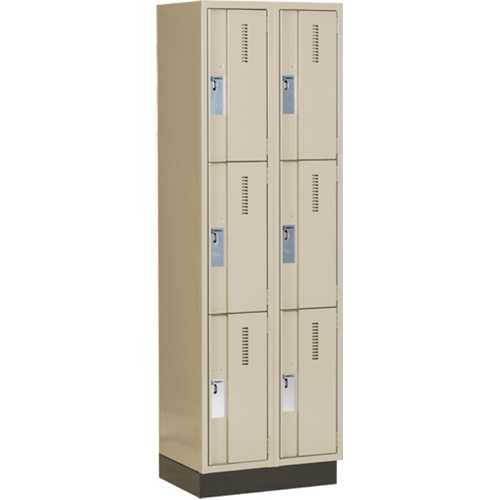 Concorde Heavy-Duty Lockers, 3 -tier, Bank of 2, 24" x 18" x 76", Steel, Beige, Welded (Assembled) NRZ Safety Inc.