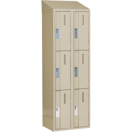 Concorde Heavy-Duty Lockers, 3 -tier, Bank of 2, 24" x 18" x 78", Steel, Beige, Welded (Assembled) NRZ Safety Inc.