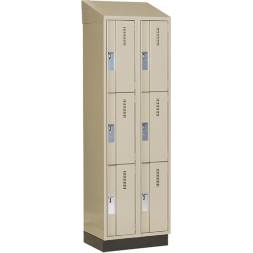 Casiers robustes Concorde, 3 niveaux, Bloc de 2, 24" x 18" x 82", Acier, Beige, Soud&eacute; (assembl&eacute;) NRZ Safety Inc.