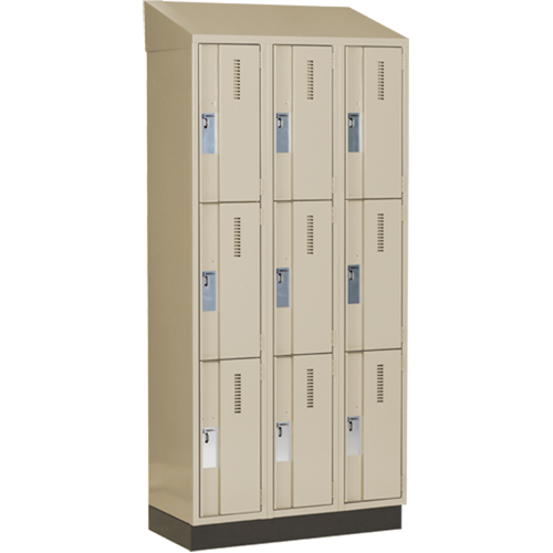 Casiers robustes Concorde, 3 niveaux, Bloc de 3, 36" x 18" x 82", Acier, Beige, Soud&eacute; (assembl&eacute;) NRZ Safety Inc.