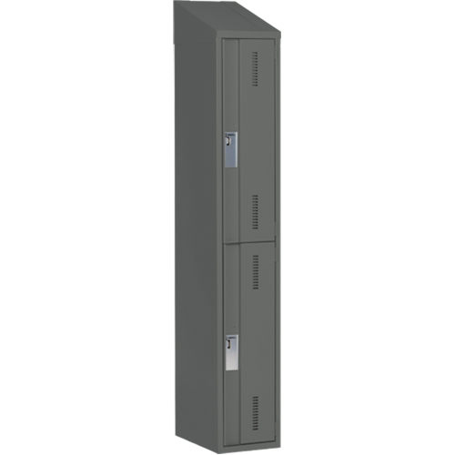 Concorde Heavy-Duty Lockers, 2 -tier, 12" x 18" x 78", Steel, Charcoal, Welded (Assembled) NRZ Safety Inc.