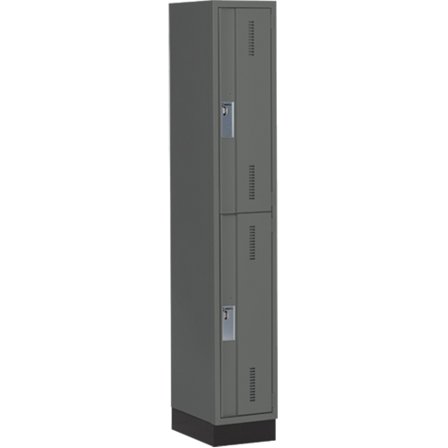 Concorde Heavy-Duty Lockers, 2 -tier, 12" x 18" x 76", Steel, Charcoal, Welded (Assembled) NRZ Safety Inc.