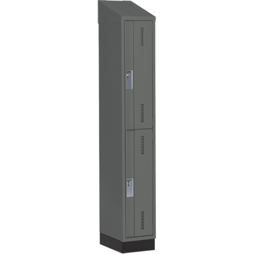 Concorde Heavy-Duty Lockers, 2 -tier, 12" x 18" x 82", Steel, Charcoal, Welded (Assembled) NRZ Safety Inc.