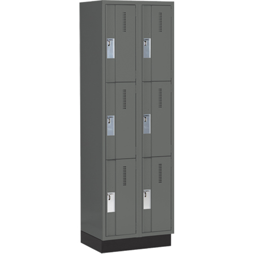 Casiers robustes Concorde, 3 niveaux, Bloc de 2, 24" x 18" x 76", Acier, Charbon, Soud&eacute; (assembl&eacute;) NRZ Safety Inc.