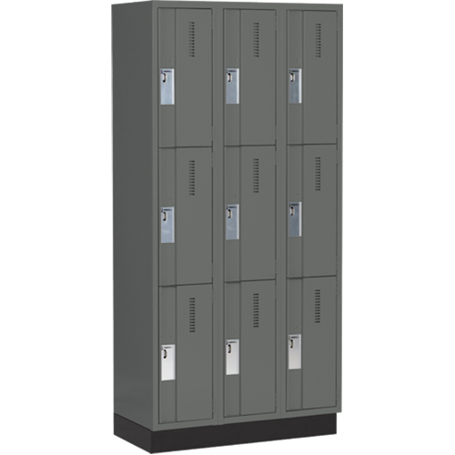Casiers robustes Concorde, 3 niveaux, Bloc de 3, 36" x 18" x 76", Acier, Charbon, Soud&eacute; (assembl&eacute;) NRZ Safety Inc.