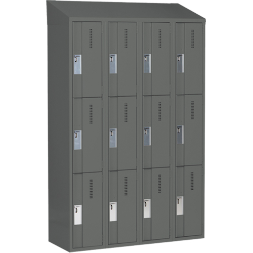 Casiers robustes Concorde, 3 niveaux, Bloc de 4, 48" x 18" x 78", Acier, Charbon, Soud&eacute; (assembl&eacute;) NRZ Safety Inc.