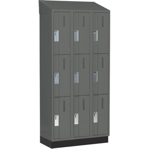 Casiers robustes Concorde, 3 niveaux, Bloc de 3, 36" x 18" x 82", Acier, Charbon, Soud&eacute; (assembl&eacute;) NRZ Safety Inc.