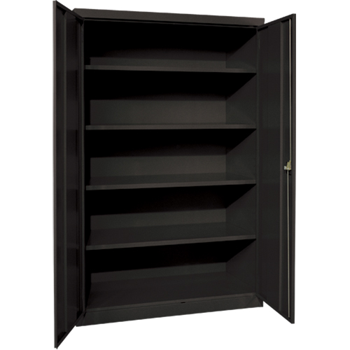Deep Hi-Boy Storage Cabinet, Steel, 4 Shelves, 72" H x 36" W x 24" D, Black NRZ Safety Inc.