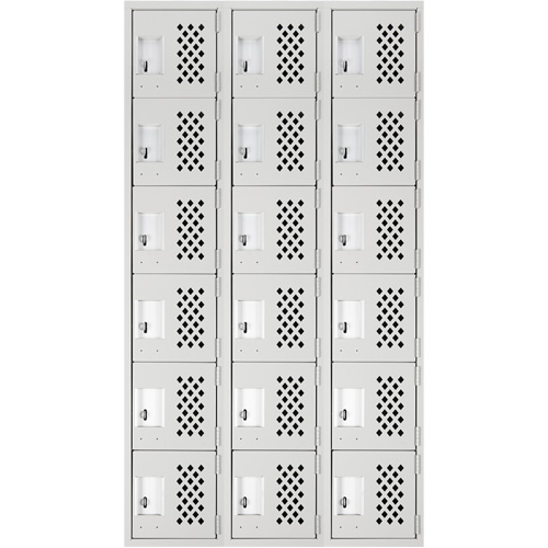 Clean Line Lockerettes, 6 -tier, Bank of 3, 18" x 72" x 12", Steel NRZ Safety Inc.