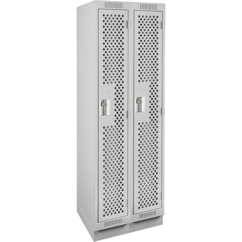 Clean Line Lockers, Bank of 2, 24" x 12" x 76", Steel, Grey, Rivet (Assembled), Perforated NRZ Safety Inc.