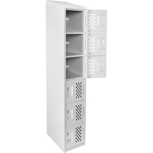 Assembled Lockerettes Clean Line Perforated Economy Lockers, 6 -tier, 18" x 72" x 12", Steel NRZ Safety Inc.