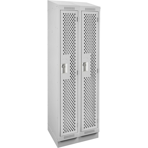 Casiers Clean Line, Bloc de 2, 24" x 15" x 82", Acier, Gris, Rivet (assembl&eacute;), Perfor&eacute; NRZ Safety Inc.