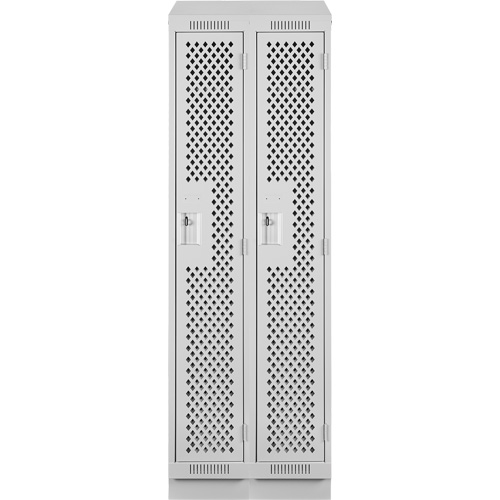 Casiers Clean Line, Bloc de 2, 24" x 15" x 82", Acier, Gris, Rivet (assembl&eacute;), Perfor&eacute; NRZ Safety Inc.