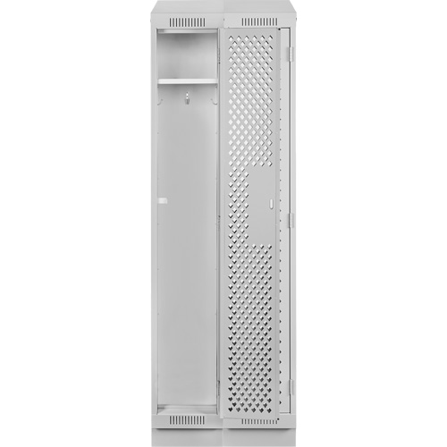 Casiers Clean Line, Bloc de 2, 24" x 15" x 82", Acier, Gris, Rivet (assembl&eacute;), Perfor&eacute; NRZ Safety Inc.