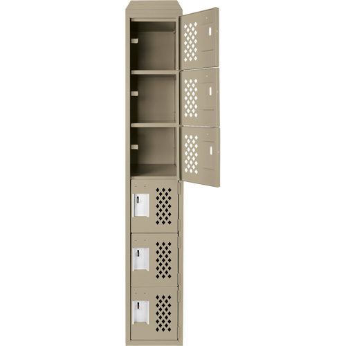 Assembled Lockerettes Clean Line Perforated Economy Lockers, 6 -tier, 18" x 72" x 12", Steel NRZ Safety Inc.