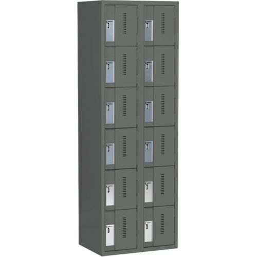 Casiers robustes Concorde, 6 niveaux, Bloc de 2, 24" x 18" x 72", Acier, Charbon, Soud&eacute; (assembl&eacute;) NRZ Safety Inc.