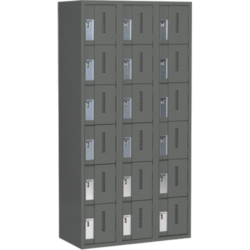 Casiers robustes Concorde, 6 niveaux, Bloc de 3, 36" x 18" x 72", Acier, Charbon, Soud&eacute; (assembl&eacute;) NRZ Safety Inc.