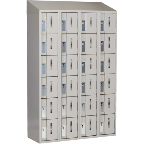 Concorde Heavy-Duty Lockers, 6 -tier, Bank of 4, 48" x 18" x 78", Steel, Grey, Welded (Assembled) NRZ Safety Inc.