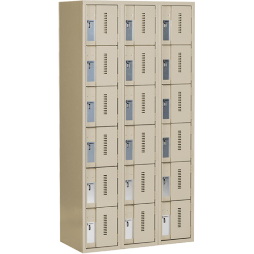Casiers robustes Concorde, 6 niveaux, Bloc de 3, 36" x 18" x 72", Acier, Beige, Soud&eacute; (assembl&eacute;) NRZ Safety Inc.