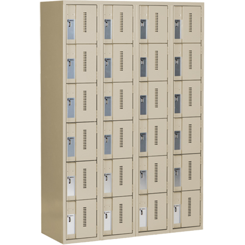 Casiers robustes Concorde, 6 niveaux, Bloc de 4, 48" x 18" x 72", Acier, Beige, Soud&eacute; (assembl&eacute;) NRZ Safety Inc.