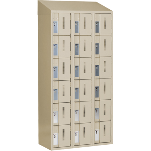 Casiers robustes Concorde, 6 niveaux, Bloc de 3, 36" x 18" x 78", Acier, Beige, Soud&eacute; (assembl&eacute;) NRZ Safety Inc.