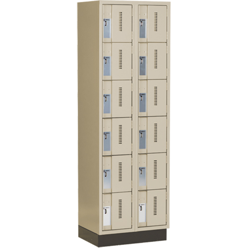 Concorde Heavy-Duty Lockers, 6 -tier, Bank of 2, 24" x 18" x 76", Steel, Beige, Welded (Assembled) NRZ Safety Inc.