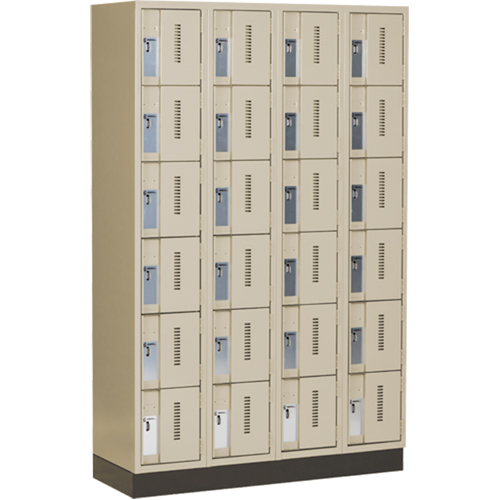 Casiers robustes Concorde, 6 niveaux, Bloc de 4, 48" x 18" x 76", Acier, Beige, Soud&eacute; (assembl&eacute;) NRZ Safety Inc.