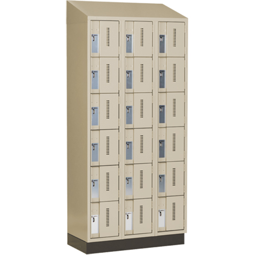 Concorde Heavy-Duty Lockers, 6 -tier, Bank of 3, 36" x 18" x 82", Steel, Beige, Welded (Assembled) NRZ Safety Inc.