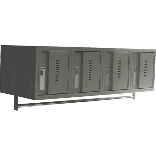 Wall Hung Lockers - Heavy Duty, Bank of 4, 18" x 12" x 12", Steel NRZ Safety Inc.