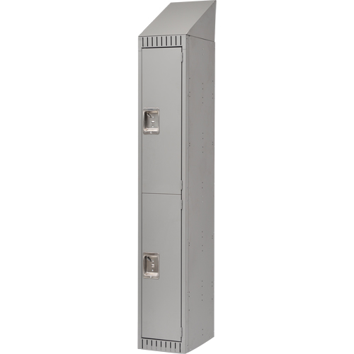 Casiers, 2 niveaux, 12" x 18" x 82", Acier, Gris, D&eacute;mont&eacute; NRZ Safety Inc.