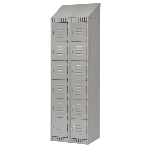 Casiers, 6 niveaux, Bloc de 2, 24" x 18" x 82", Acier, Gris, D&eacute;mont&eacute; NRZ Safety Inc.