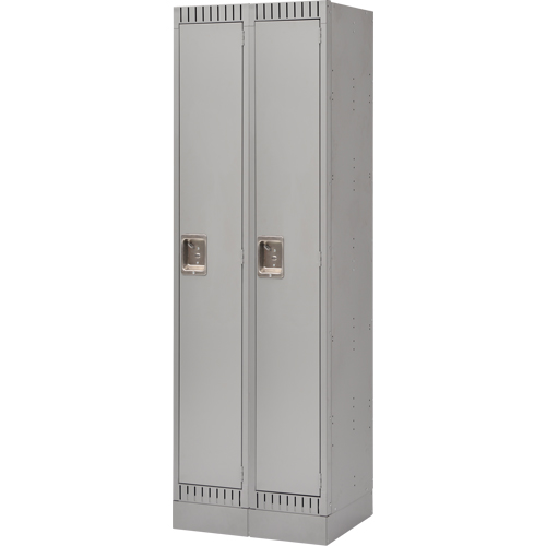 Lockers, Bank of 2, 24" x 18" x 76", Steel, Grey, Knocked Down NRZ Safety Inc.
