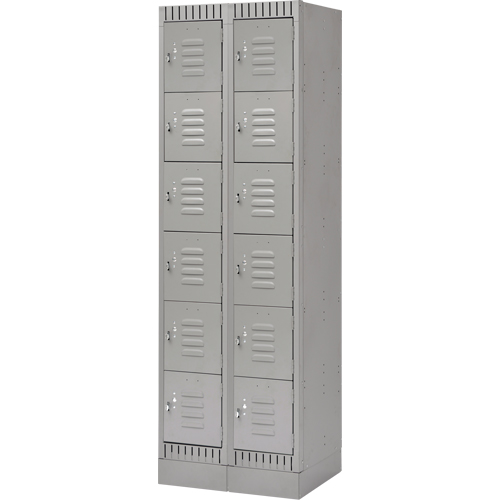 Casiers, 6 niveaux, Bloc de 2, 24" x 18" x 76", Acier, Gris, D&eacute;mont&eacute; NRZ Safety Inc.
